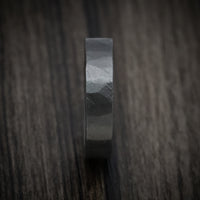 Hand-Forged Black Zirconium Ring Custom Made Men's Band