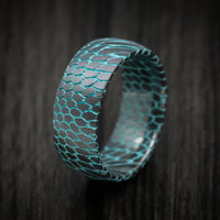 Darkened Superconductor Men's Ring with Cerakote Accent Grooves Custom Made Band