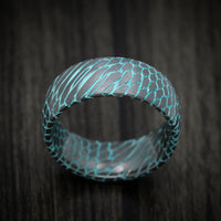 Darkened Superconductor Men's Ring with Cerakote Accent Grooves Custom Made Band