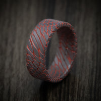 Darkened Superconductor Men's Ring with Cerakote Accent Grooves Custom Made Band