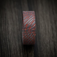 Darkened Superconductor Men's Ring with Cerakote Accent Grooves Custom Made Band