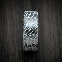 Darkened Superconductor Men's Ring with Cerakote Accent Grooves Custom Made Band