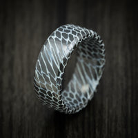 Darkened Superconductor Men's Ring with Cerakote Accent Grooves Custom Made Band