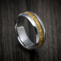 Tantalum and 24K Raw Gold Nugget Men's Ring Custom Made Band