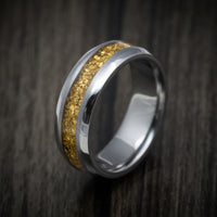 Tantalum and 24K Raw Gold Nugget Men's Ring Custom Made Band