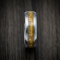 Tantalum and 24K Raw Gold Nugget Men's Ring Custom Made Band