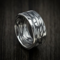 Scale Kuro Damascus Steel Men's Ring Custom Made Band
