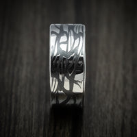 Scale Kuro Damascus Steel Men's Ring Custom Made Band