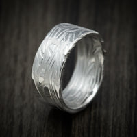 Scale Kuro Damascus Steel Men's Ring Custom Made Band