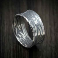 Scale Kuro Damascus Steel Men's Ring Custom Made Band