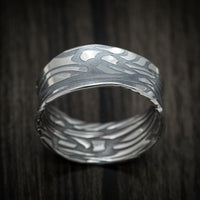 Scale Kuro Damascus Steel Men's Ring Custom Made Band