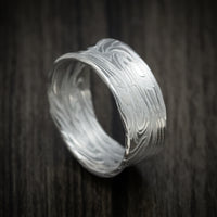 Scale Kuro Damascus Steel Men's Ring Custom Made Band