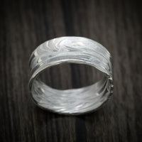 Scale Kuro Damascus Steel Men's Ring Custom Made Band