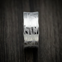 Scale Kuro Damascus Steel Men's Ring Custom Made Band