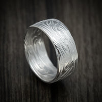 Scale Kuro Damascus Steel Men's Ring Custom Made Band