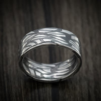 Scale Kuro Damascus Steel Men's Ring Custom Made Band