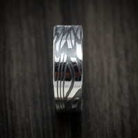 Scale Kuro Damascus Steel Men's Ring Custom Made Band