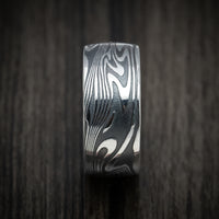 Kinetic Kuro Damascus Steel Men's Ring Custom Made Band
