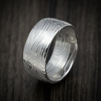 Kinetic Kuro Damascus Steel Men's Ring Custom Made Band