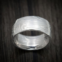Kinetic Kuro Damascus Steel Men's Ring Custom Made Band