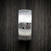 Kinetic Kuro Damascus Steel Men's Ring Custom Made Band
