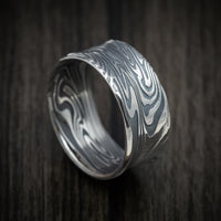 Kinetic Kuro Damascus Steel Men's Ring Custom Made Band