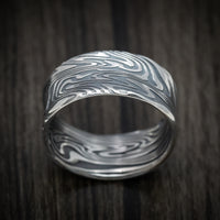 Kinetic Kuro Damascus Steel Men's Ring Custom Made Band