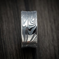 Kinetic Kuro Damascus Steel Men's Ring Custom Made Band