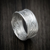 Kinetic Kuro Damascus Steel Men's Ring Custom Made Band