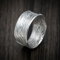 Kinetic Kuro Damascus Steel Men's Ring Custom Made Band