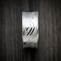 Kinetic Kuro Damascus Steel Men's Ring Custom Made Band