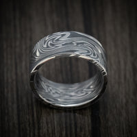 Kinetic Kuro Damascus Steel Men's Ring Custom Made Band
