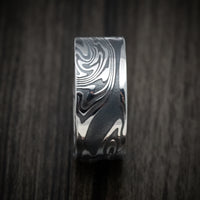 Kinetic Kuro Damascus Steel Men's Ring Custom Made Band