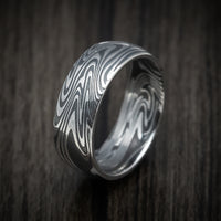 Kinetic Kuro Damascus Steel Men's Ring Custom Made Band