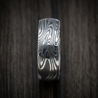 Kinetic Kuro Damascus Steel Men's Ring Custom Made Band