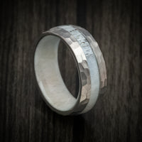 Titanium Hammered Antler Men's Ring Custom Made Band