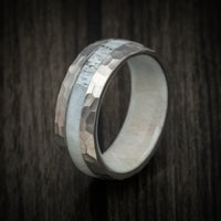 Titanium Hammered Antler Men's Ring Custom Made Band