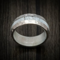 Titanium Hammered Antler Men's Ring Custom Made Band