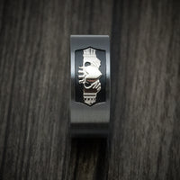 Black Zirconium Celtic Claddagh Men's Ring with Cerakote Custom Made