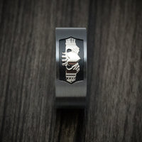 Black Titanium Celtic Claddagh Men's Ring with Cerakote Custom Made