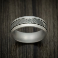 Damascus Steel Two-Tone Men's Ring Wedding Band Genuine Craftsmanship