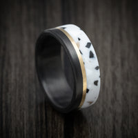 Carbon Fiber and Venetian Composite Men's Ring with Gold Inlay