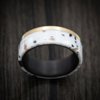 Carbon Fiber and Venetian Composite Men's Ring with Gold Inlay