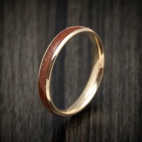 Yellow Gold and Dinosaur Bone Men's Ring Custom Made