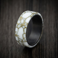 Carbon Fiber and Gold Marbled Trustone Men's Ring