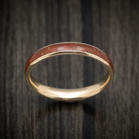 Yellow Gold and Dinosaur Bone Men's Ring Custom Made