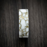 Carbon Fiber and Gold Marbled Trustone Men's Ring