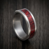 Titanium and Red Carbon Fiber Men's Ring