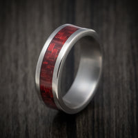 Titanium and Red Carbon Fiber Men's Ring