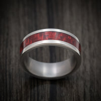 Titanium and Red Carbon Fiber Men's Ring